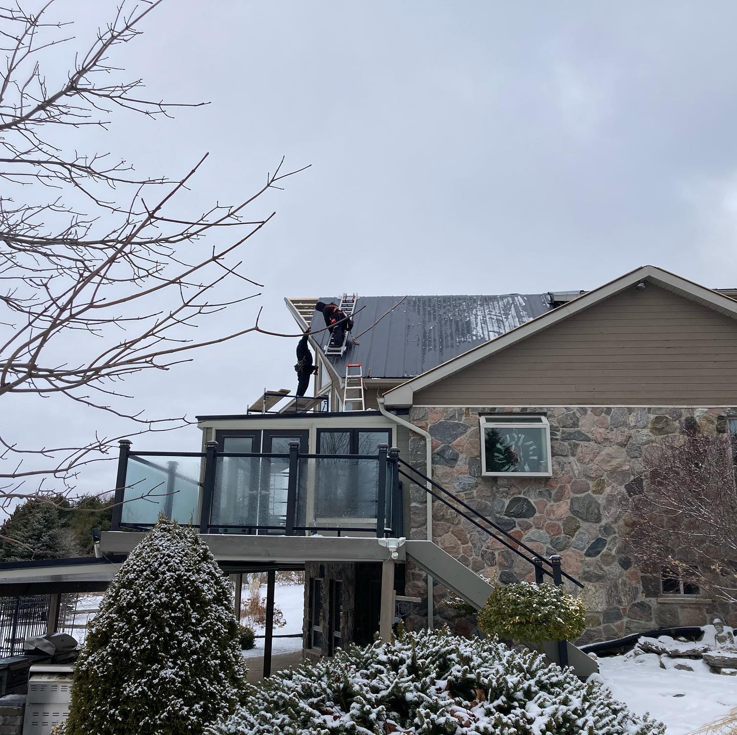 Steel roof installation